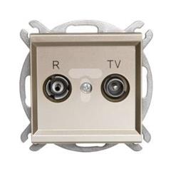 SONATA Gniazdo antenowe RTV szampański złoty przelotowe GPA-10 10dB GPA-10RP/m/39