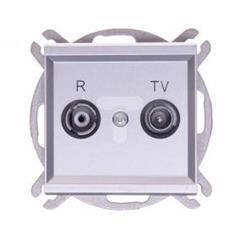 SONATA Gniazdo antenowe RTV srebro mat ZAP-16 16dB przelotowe GPA-16RP/m/38