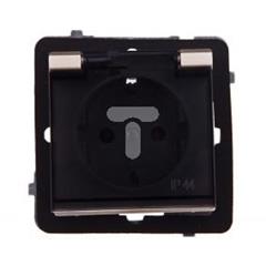 SONATA Gniazdo hermetyczne pojedyncze szampański złoty schuko 16A IP44 GPH-1RS/m/39/d