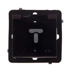 SONATA Gniazdo hermetyczne pojedyncze czekoladowy metalik schuko 16A IP44 GPH-1RS/m/40/d