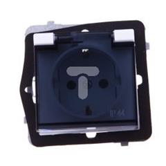 SONATA Gniazdo hermetyczne pojedyncze białe schuko 16A IP44 z przesłonami GPH-1RSP/m/00/d