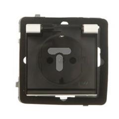 SONATA Gniazdo hermetyczne pojedyncze ecru schuko 16A IP44 z przesłonami GPH-1RSP/m/27/d