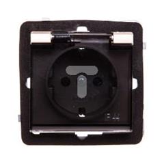 SONATA Gniazdo hermetyczne pojedyncze szampański złoty schuko 16A IP44 z przesłonami GPH-1RSP/m/39/d