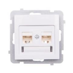 AS Gniazdo komputerowe podwójne kat. 5 białe GPK-2G/F/m/00