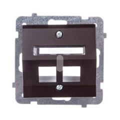 SONATA Obudowa gniazda komputerowego podwójnego czekoladowy metalik bez gniazd GPK-2RS/p/40