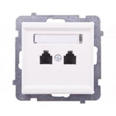 SONATA Gniazdo telefoniczne podwójne RJ11 niezlaeżne ecru GPT-2RN/m/27