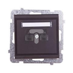 SONATA Gniazdo telefoniczne podwójne RJ11 niezlaeżne czekoladowy metalik GPT-2RN/m/40