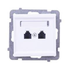 SONATA Gniazdo telefoniczne podwójne RJ11 równoległe białe GPT-2RR/m/00