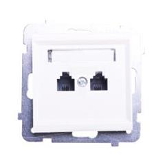 SONATA Gniazdo telefoniczne podwójne RJ11 równoległe ecru GPT-2RR/m/27