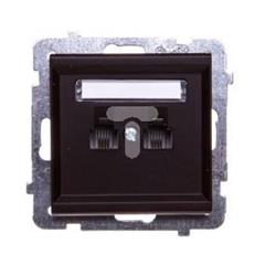 SONATA Gniazdo telefoniczne podwójne RJ11 równoległe czekoladowy metalik GPT-2RR/m/40