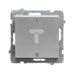 SONATA Łącznik dwubiegunowy 16AX srebro mat IP20 ŁP-11R/m/38