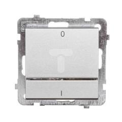 SONATA Łącznik dwubiegunowy 16AX srebro mat IP20 z podświetleniem ŁP-11RS/m/38