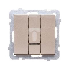 SONATA Łącznik potrójny 10AX szampański złoty IP20 ŁP-13RS/m/39