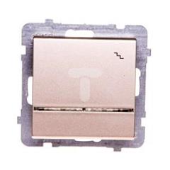 SONATA Łącznik schodowy pojedynczy 16AX szampański złoty IP20 z podświetleniem ŁP-3RS/m/39