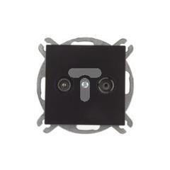 Sentia Gniazdo antenowe RD/TV przelotowe 16dB czarny połysk 1456-58