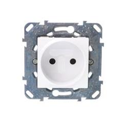 Unica Plus Gniazdo pojedyncze b/u z przesłoną styków biel polarna MGU50.033.18Z