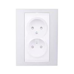 Unica Plus Gniazdo podwójne b/u z przesłonązieleń brylantowa MGU63.063.870