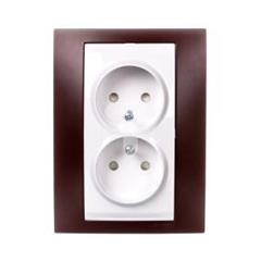 Unica Plus Gniazdo podwójne b/u z przesłoną róż indyjski MGU63.063.872