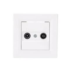 ASFORA Gniazdo antenowe RTV końcowe 1dB białe EPH3300121