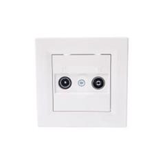 ASFORA Gniazdo antenowe RTV przelotowe 4dB kremowe EPH3300223