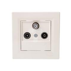 ASFORA Gniazdo antenowe RTV-SAT przelotowe 4dB kremowe EPH3500223