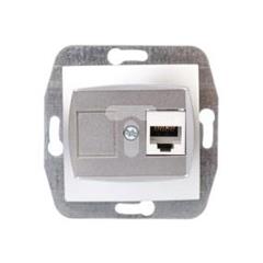 CARLA Gniazdo komputerowe pojedyncze RJ45 cat 6 srebrne 1783-16