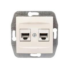 CARLA Gniazdo komputerowe podwójne 2xRJ45 cat 6 kremowe 1784-11