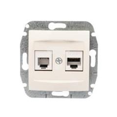 CARLA Gniazdo teleinformatyczne RJ11+RJ45 cat 6 kremowe 1785-11