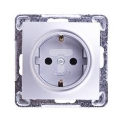 IMPRESJA Gniazdo pojedyncze z/u 16A schuko srebrne GP-1YS/m/18