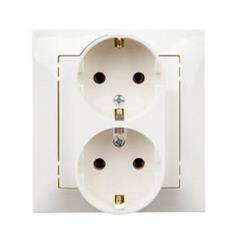 IMPRESJA Gniazdo podwójne z/u 16A schuko ecrue GP-2YS/27