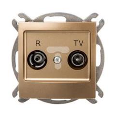 IMPRESJA Gniazdo antenowe RTV zakończeniowe ZAK-10 złoty metalik GPA-10YPZ/m/28