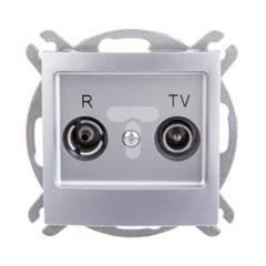 IMPRESJA Gniazdo antenowe RTV przelotowe ZAP-14 srebrne GPA-14YP/m/18