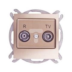 IMPRESJA Gniazdo antenowe RTV przelotowe ZAP-14 złoty metalik GPA-14YP/m/28