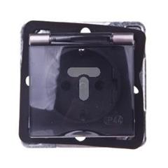 IMPRESJA Gniazdo hermetyczne z/u 16A schuko IP44 z klapką dymną tytan GPH-1YS/m/23/d