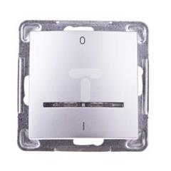 IMPRESJA Łącznik dwubiegunowy z podświetleniem srebrny ŁP-11YS/m/18