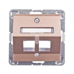 IMPRESJA Obudowa gniazda komputerowego podwójnego złoty metalik GPK-2YS/p/28