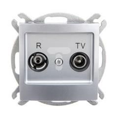 IMPRESJA Gniazdo antenowe RTV przelotowe ZAP-16 srebrne GPA-16YP/m/18