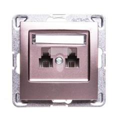 IMPRESJA Gniazdo telefoniczne podwójne tytan GPT-2YR/m/23