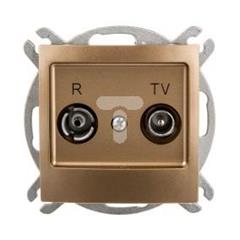 IMPRESJA Gniazdo antenowe RTV przelotowe ZAP-16 złoty metalik GPA-16YP/m/28