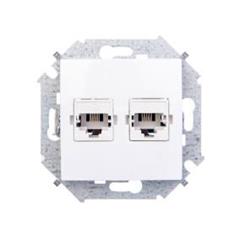 Simon 15 Gniazdo telefoniczne podwójne 2xRJ11 białe 1591589-030 WS15-1591589-030