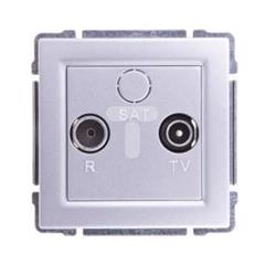 KOS66 Gniazdo antenowe RTV przelotowe aluminium 664074