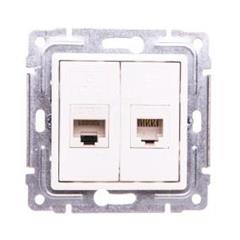 VENA Gniazdo teleinformatyczne RJ45 kat.5e nieekranowane + RJ11 białe 510469