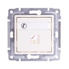 VENA Gniazdo telefoniczne pojedyncze RJ11 z etykietą kremowe 510363