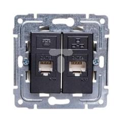 DANTE Gniazdo teleinformatyczne RJ45 kat.5e nieekranowane + RJ11 grafitowe 456069