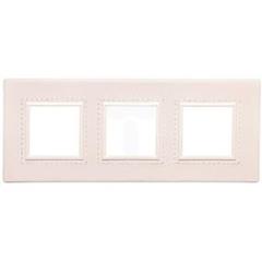 DANTE Ramka potrójna skórzana VANILIA 4503583