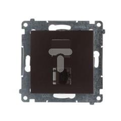 Simon 54 Gniazdo komputerowe pojedyncze RJ45 kat.6 ekranowane z przesłoną brąz mat D61E.01/46 WMDK-0630xx-046