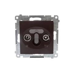 Simon 54 Gniazdo antenowe R/TV przelotowe brąz mat DAP10.01/46 WMDA-02100x-046