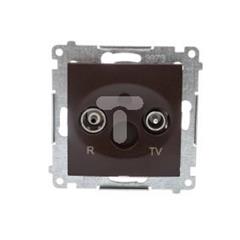 Simon 54 Gniazdo antenowe R/TV przelotowe brąz mat DAP14.01/46 WMDA-02140x-046