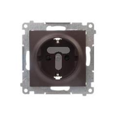 Simon 54 Gniazdo pojedyncze SCHUKO z/u 16A IP20 z przesłoną torów brąz mat DGSz1CZ.01/46 WMDW-0311Sx-046