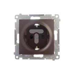 Simon 54 Gniazdo pojedyncze SCHUKO z/u 16A IP20 z przesłoną torów brąz mat DGSz1Z.01/46 WMDW-03111x-046